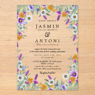 Blume fallen Foliage Wedding Acryleinladungen