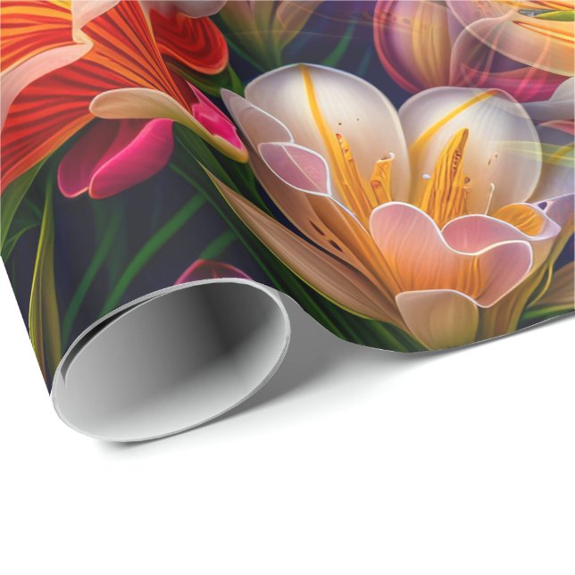 Blume Fantasique Einzigartig Geschenkpapier (Rolleneckpunkt)
