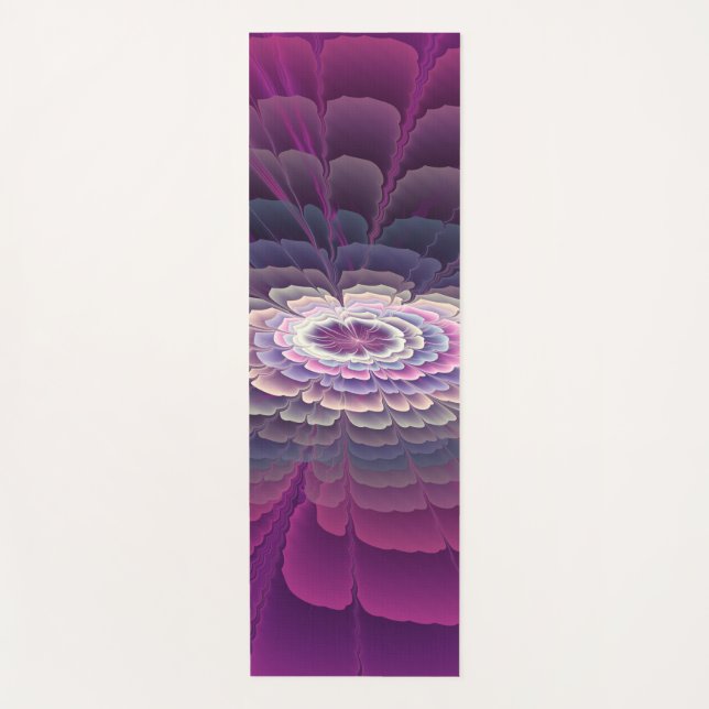 Blume Farbenfrohe Abstrakte Fraktal Rosa Yogamatte (Vorderseite)