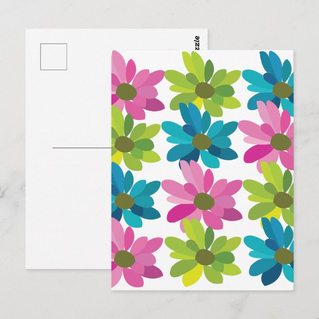 Blume Farbenfrohe wilde Blume Postkarte (Vorne/Hinten)