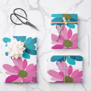 Blume Farbige Blume Geschenkpapier Set