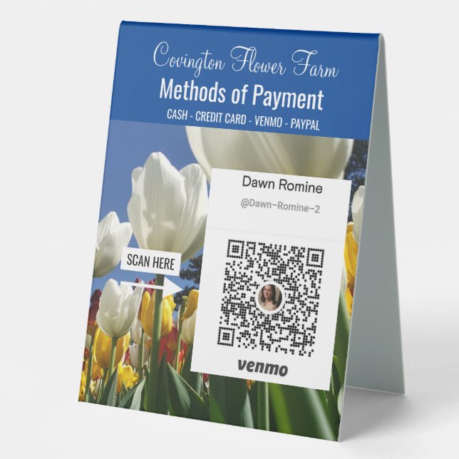 Blume Farm Custom Pay Hier unterzeichnen  Tischaufsteller (Vorderseite)