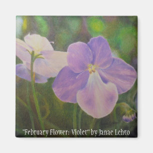 "Blume Februar: Violet" von Janae Lehto Magnet
