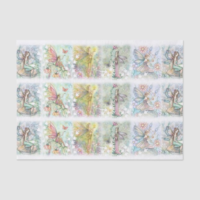 Blume Fee Art Whimsisches Wasser Seidenpapier (Vorderseite)