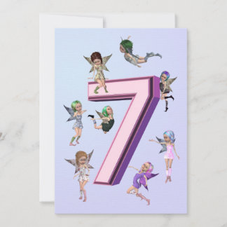 Blume Feen 7. Geburtstagsparty Einladung