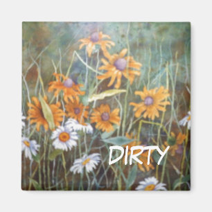 "Blume Field 1" Dirty Geschirrs Blumenstatusmagnet Magnet
