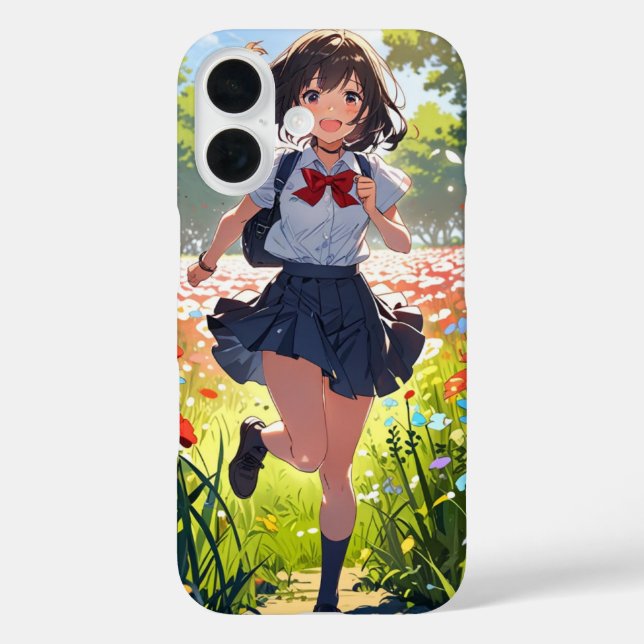 Blume Field Girl iPhone 16 Hülle (Rückseite)