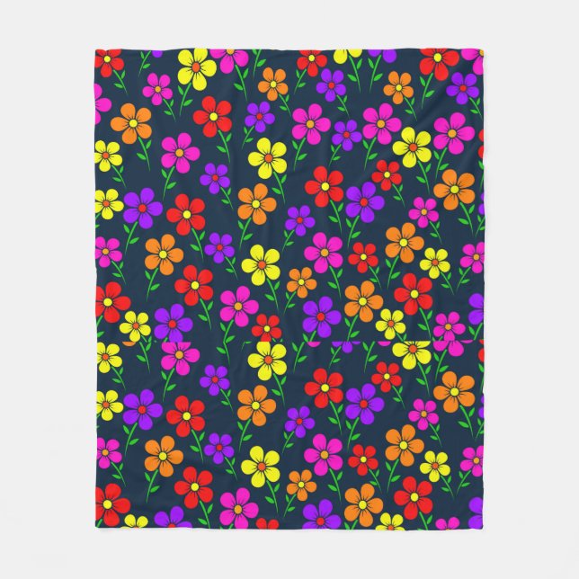 Blume Fleece Blanken (Vorderseite)