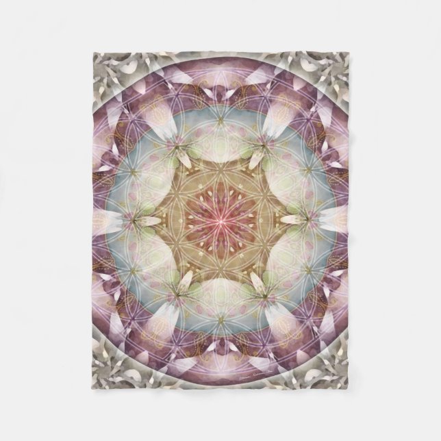 Blume Fleece-Decke der Lebenmandala-13 Fleecedecke (Vorderseite)