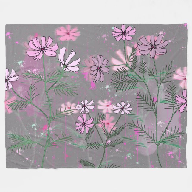 Blume Fleecedecke (Vorderseite (Horizontal))