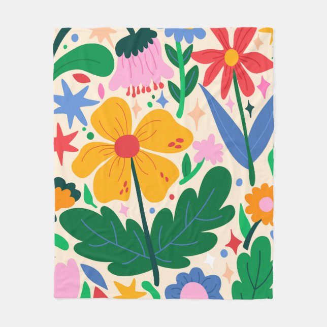 Blume Fleecedecke (Vorderseite)