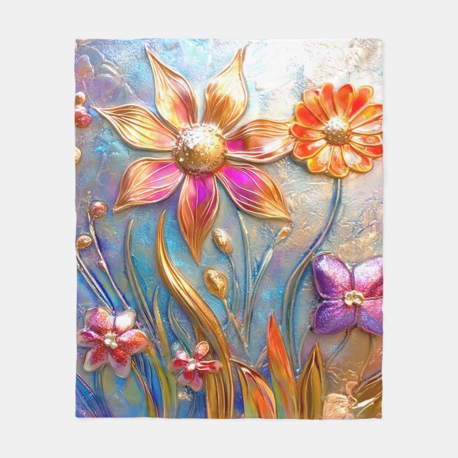 Blume Fleecedecke (Vorderseite)