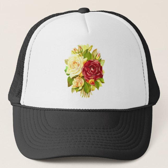 Blume Flora Rose Truckerkappe (Vorderseite)