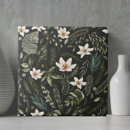 Blume Foliage Wasserfarbe Nahtlose Blumenmuster Fliese