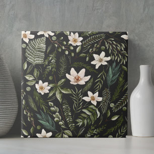 Blume Foliage Wasserfarbe Nahtlose Blumenmuster Fliese