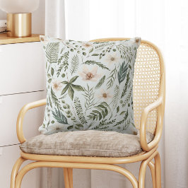 Blume Foliage Wasserfarbe Nahtlose Blumenmuster Kissen