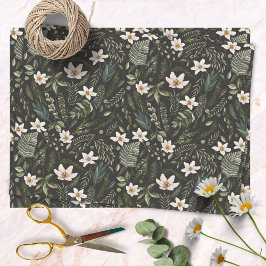 Blume Foliage Wasserfarbe Nahtlose Blumenmuster Seidenpapier