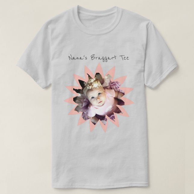 Blume Form benutzerdefiniertes Foto Hellrosa Vorla T-Shirt (Design vorne)