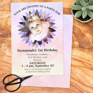 Blume Form Foto Pastellfarbenvorlage Einladung