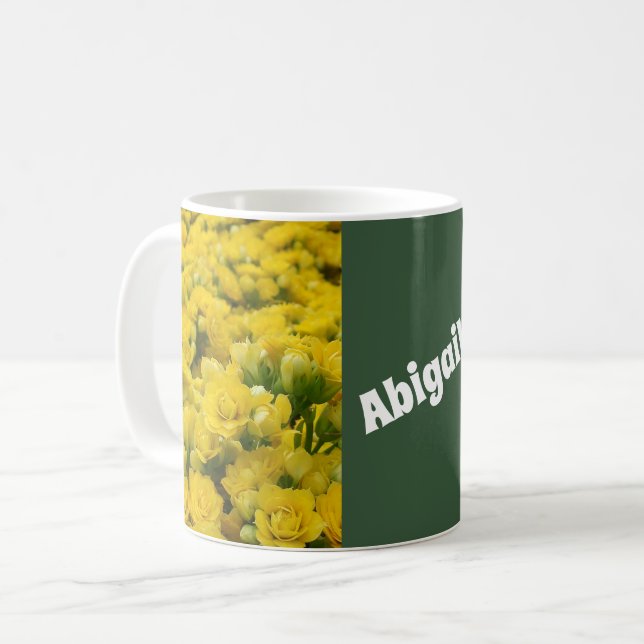 Blume Foto Hellgelbes Blumenfeld Kaffeetasse (Vorderseite Links)
