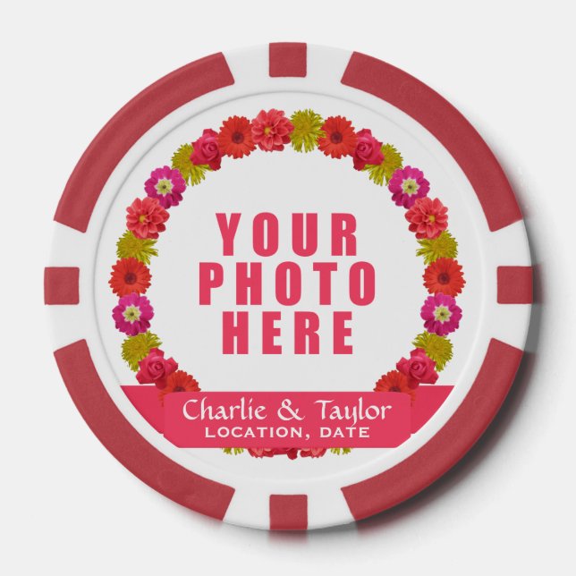 Blume Foto- und Text-Poker-Chips Pokerchips (Vorderseite)