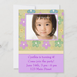 Blume-Fotokarte Einladung