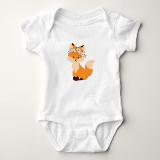 Blume Fox Bodysuit Baby Strampler (Vorderseite)