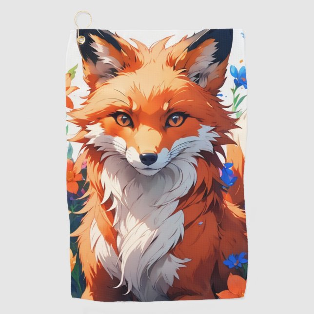 Blume Fox Golfhandtuch (Vorderseite)