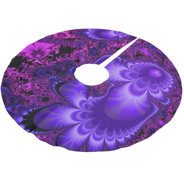 Blume Fraktal Tree Skirt Polyester Weihnachtsbaumdecke (Schrägansicht)