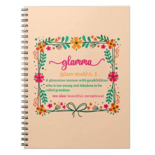 Blume Frame Glamma Oma Großmutter Definition Notizblock
