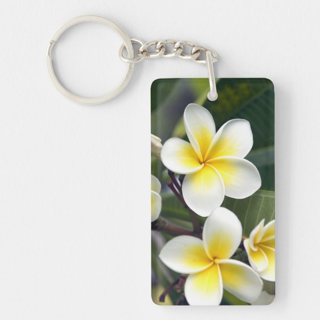 Blume Frangipani Schlüsselanhänger (Vorderseite)