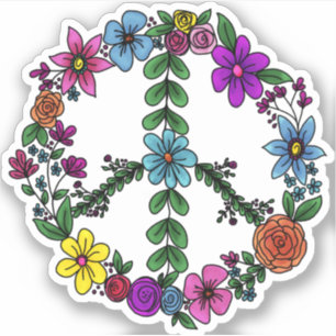 Blume Friedenszeichen Aufkleber