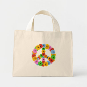 Blume Friedenszeichen-Bag Mini Stoffbeutel