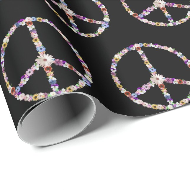 Blume Friedenszeichen Geschenkpapier (Rolleneckpunkt)