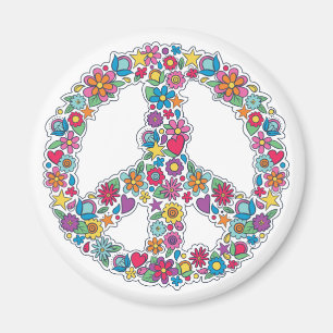 Blume Friedenszeichen Magnet
