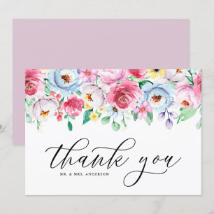 Blume Frische Pastelle Wasserfarben Dankeskarte