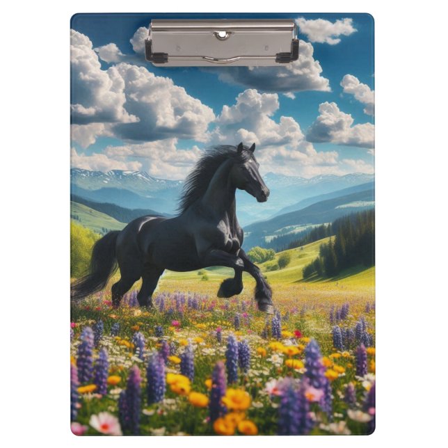 Blume/Frühjahrspferd/Hengst Klemmbrett (Vorderseite)