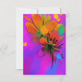 Blume fuchsienorange violett dankeskarte