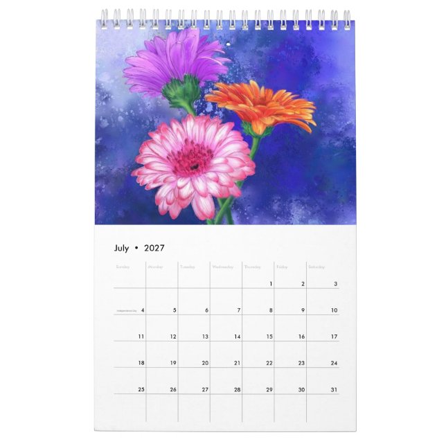 Blume für Aquarellbilder Kalender (Jul 2027)