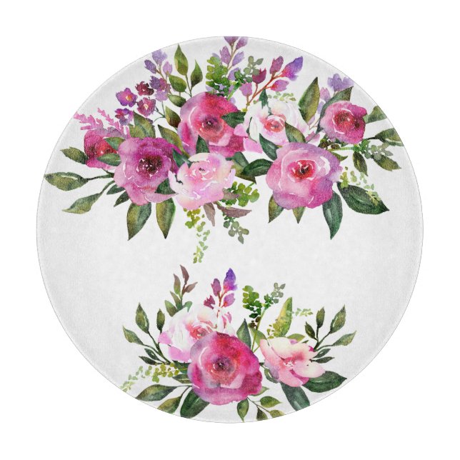 Blume für Aquarellbilder Schneidebrett (Vorderseite)