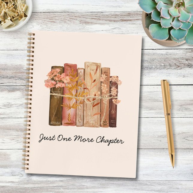 Blume für Aquarellbücher braun, rosa Zitat Notizbuch (In situ)