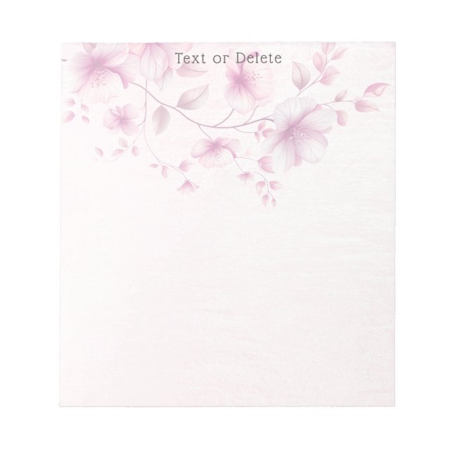 Blume für Aquarellfarbe Rosa Notizblock (Vorderseite)