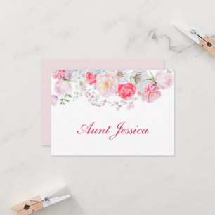 Blume für Aquarellfarben Flat Platzkarte