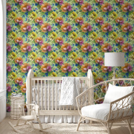 Blume für Aquarellfarben - nahtloses Muster 3 Tapete
