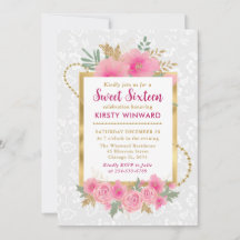 Blume für Aquarellpinken 16 . Geburtstag