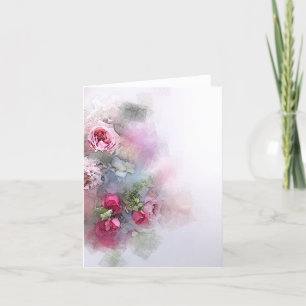 Blume für benutzerdefinierte Rose von Aquarellfarb Einladung