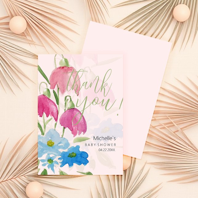 Blume für blaue Frühlingswasser Dankeskarte (Von Creator hochgeladen)