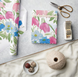 Blume für blaue Frühlingswasser Geschenkpapier