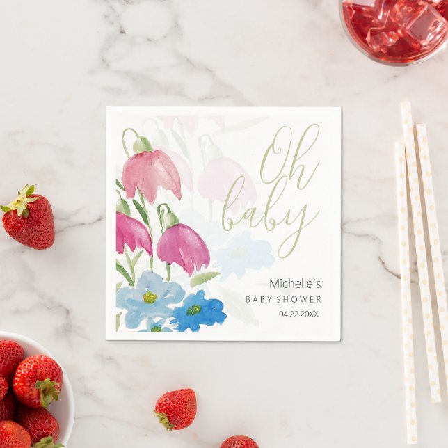 Blume für blaue Frühlingswasser Serviette (Beispiel)