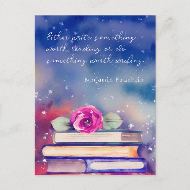 Blume für Bücher und Rosa - Sonderangebot Postkarte (Vorderseite)